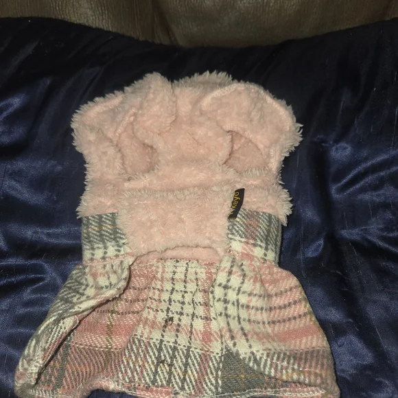 Cozy Pink Plaid Dog Dress - Picture 2 of 5